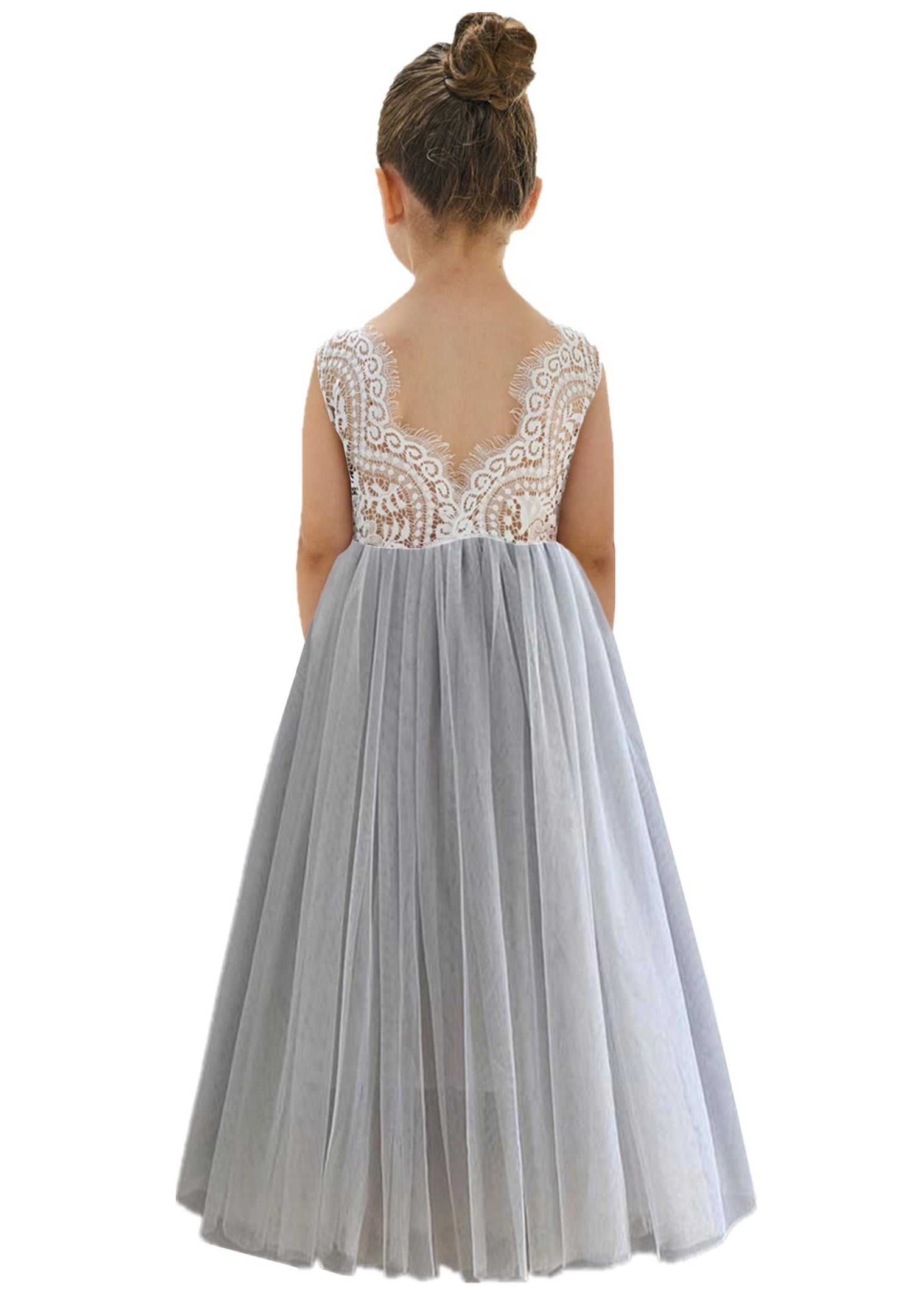 grey flower girl dress Dark Grey Sequin Organza Bustled Flower Tutu Dresses, Cheap Popular Fl AlineBridal