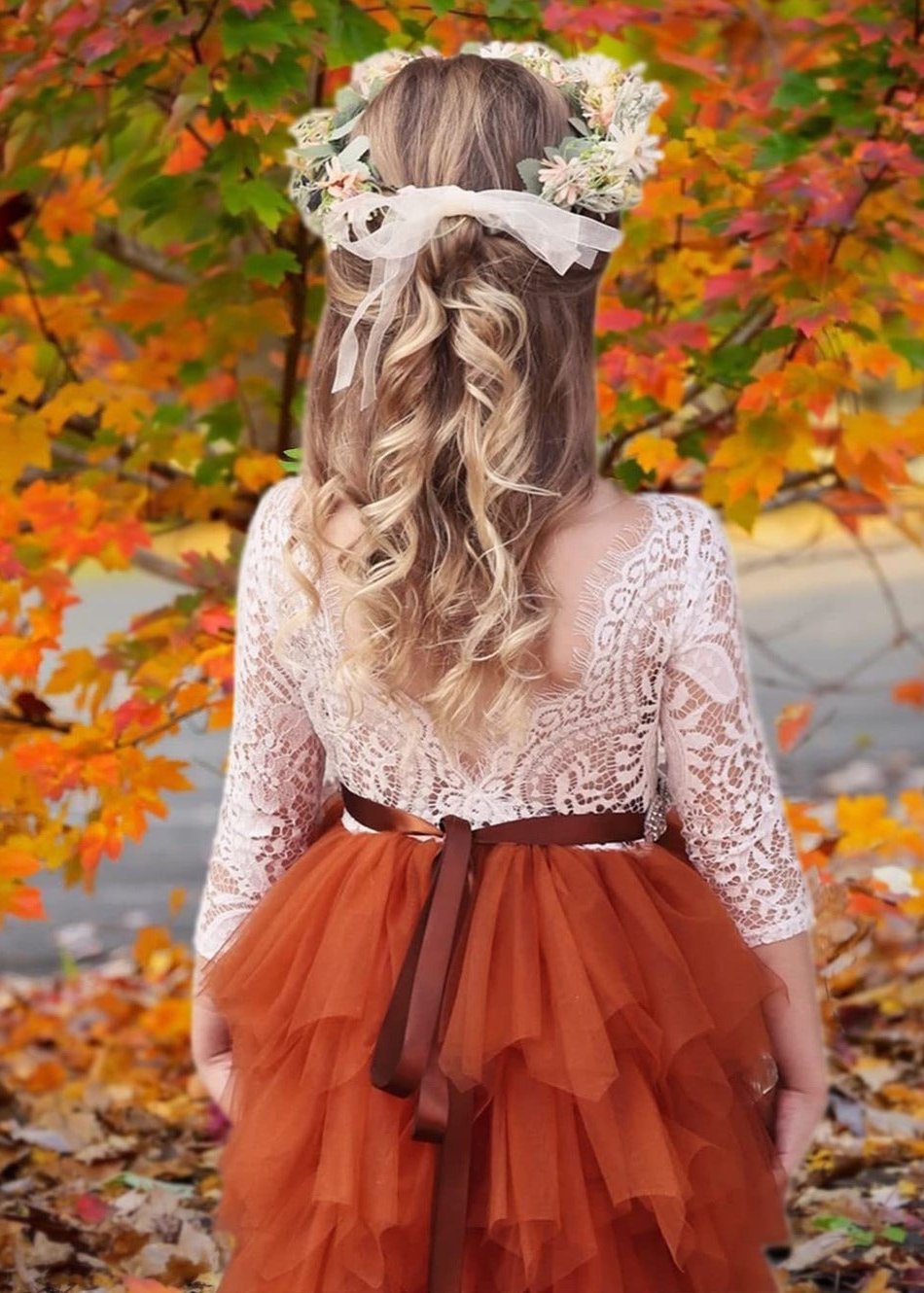 Autumn flower girl dresses on sale