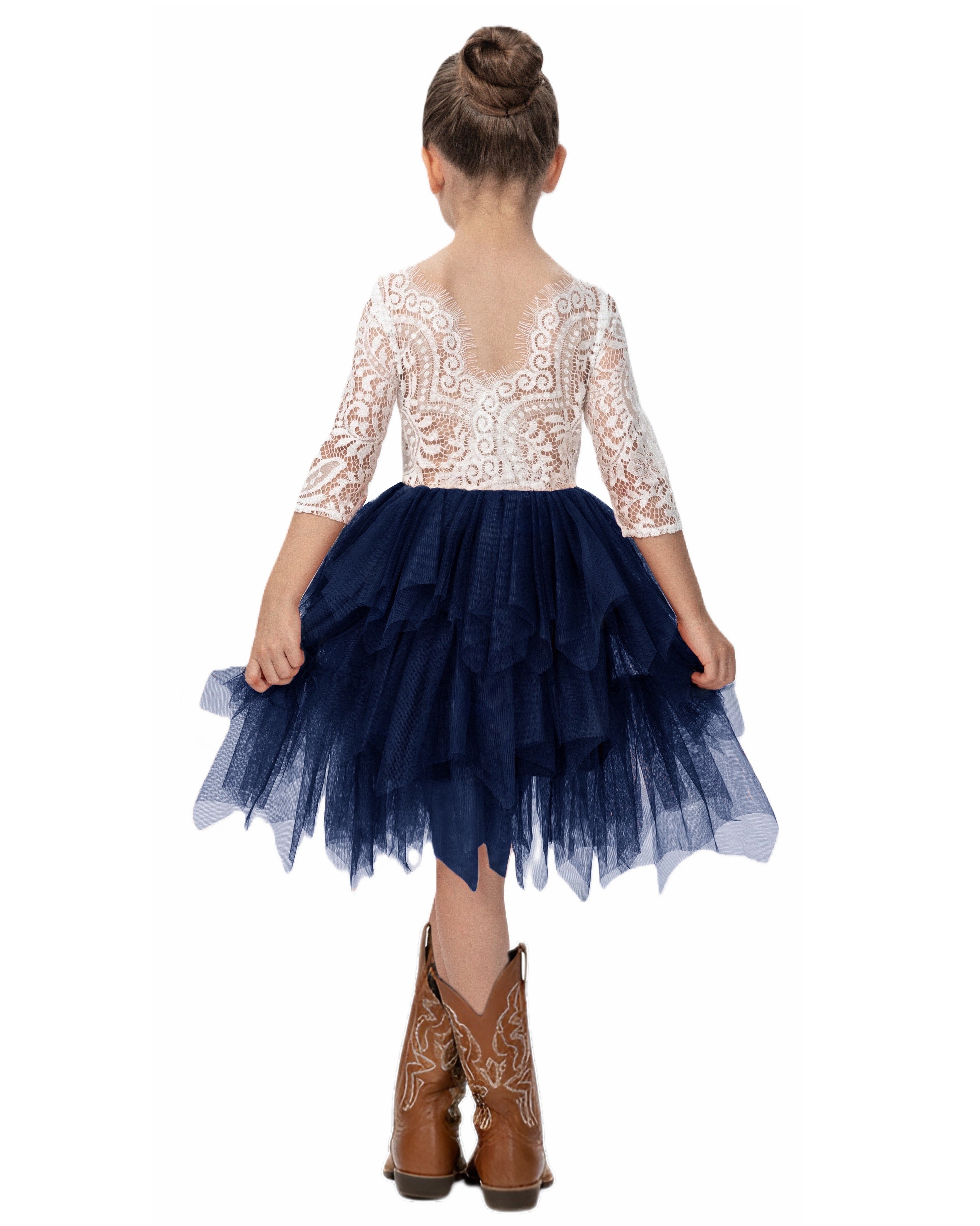 navy blue tiered dress Navy Blue Square Neck Smocked Tiered Maxi Dress – PinkBlush main image 0