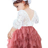 Peony Lace Tiered Tulle Girl Dress in Dusty Pink - 2BUNNIES