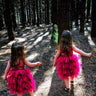 2Bunnies Flower Girl Dress Peony Lace Back A-Line Sleeveless Tiered Tulle Short (All Fuchsia Pink) - 2BUNNIES