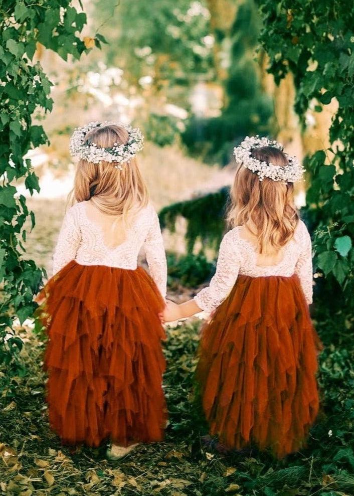 Peony Lace Tiered Flower Girl Dress