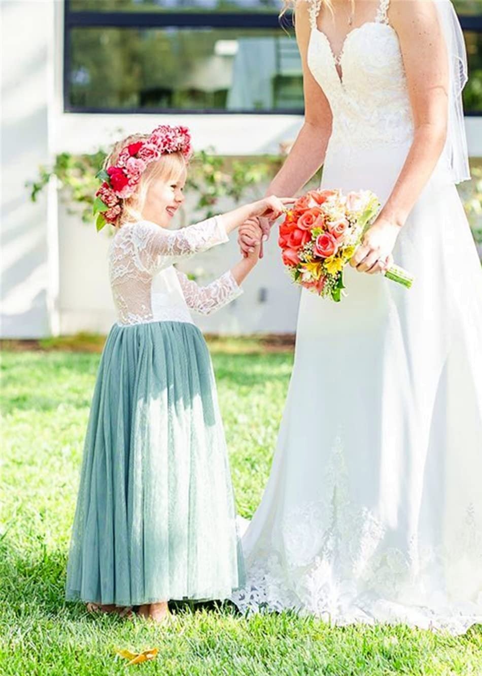 Matching Flower Girl and Wedding Dresses