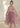 Floral Embroidered Tulle Strap Girl Dress in Mauve