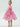 Organza Tulle Babydoll Girl Dress in Pink Flower