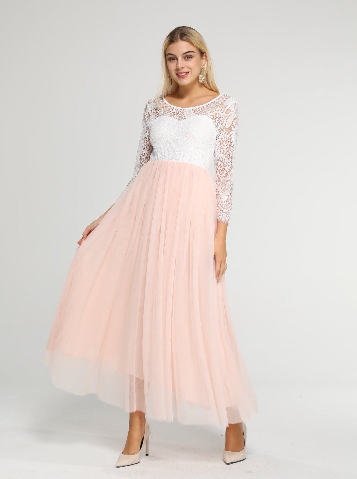 Peony Lace Dress for Women in Pink