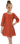 Girls' Boho Floral Lace Scalloped Hem Dress in Burnt Orange