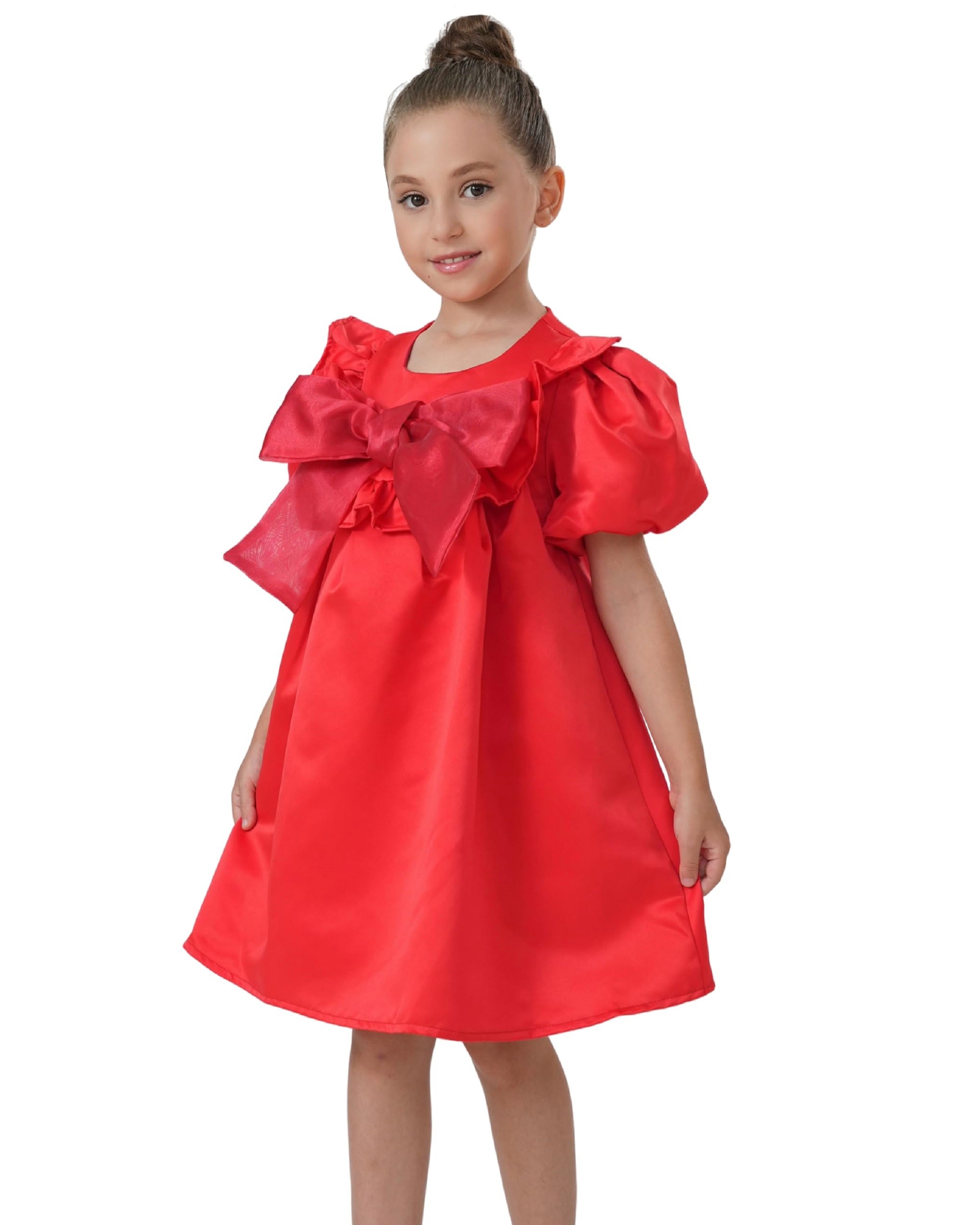2Bunnies Girls Shimmer Babydoll Christmas Princess Flower Girl Dress