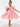 Organza Tulle Babydoll Girl Dress in Pink