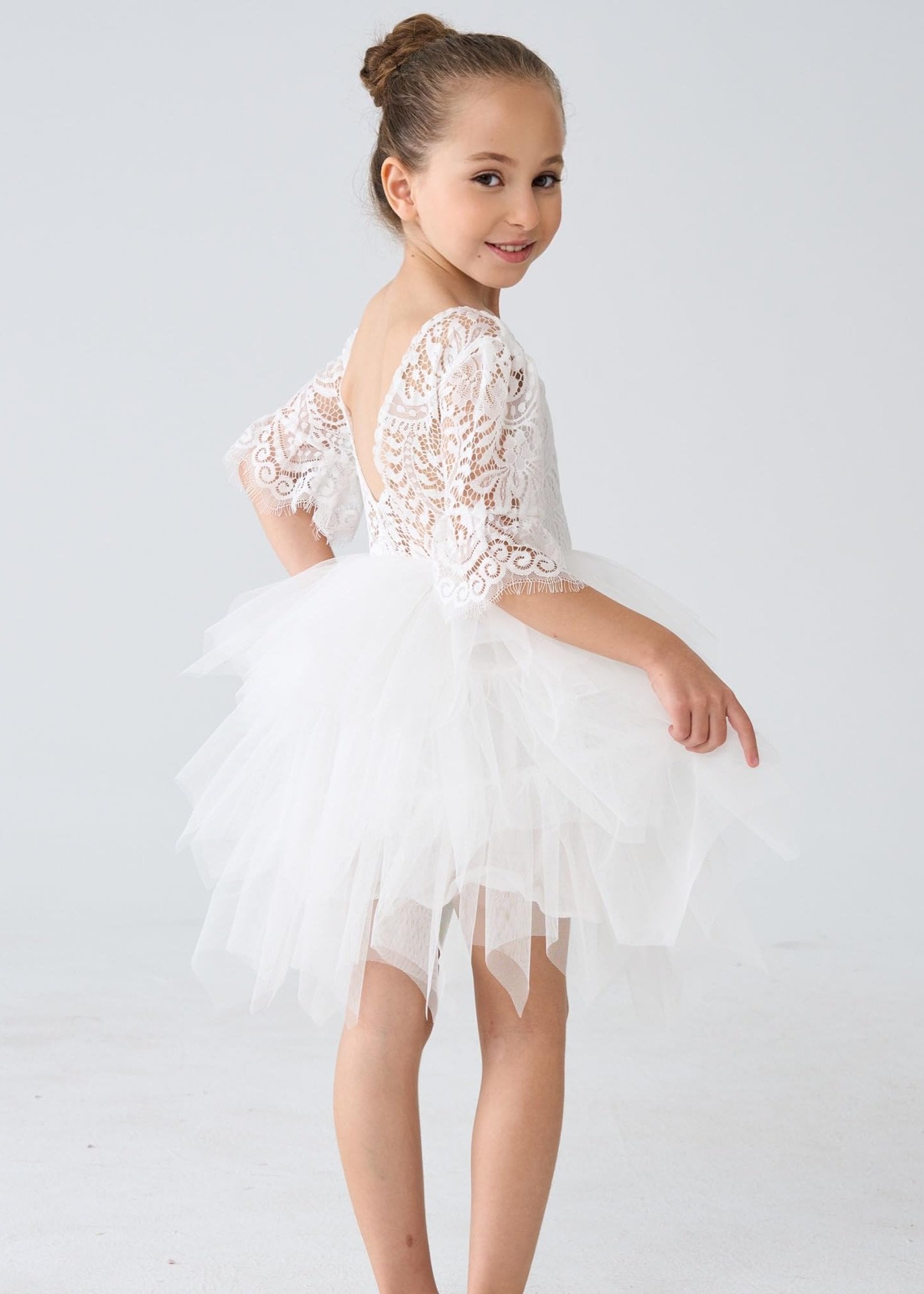 ivory flower girl dresses with sleeves Amazon.com: GU ZI YANG White Lace Long Sleeve Flower Girl Dresses Princess Gown Pageant Dress GZY202-WH-3: Clothing, Shoes & Jewelry