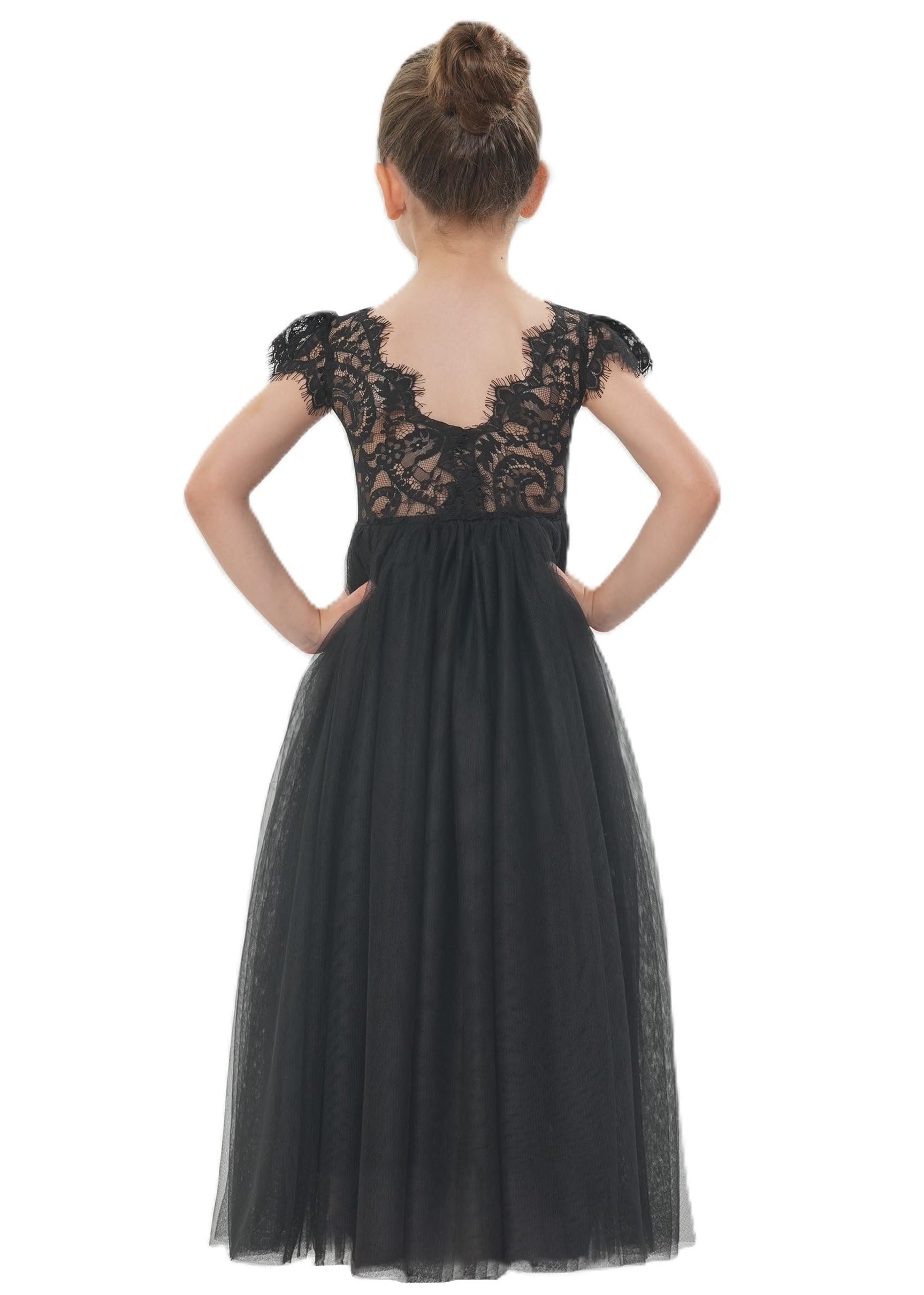 Paisley Lace Flower Girl Dress in Black 2BUNNIES Paisley Lace Flower Girl Dress in Black 2BUNNIES