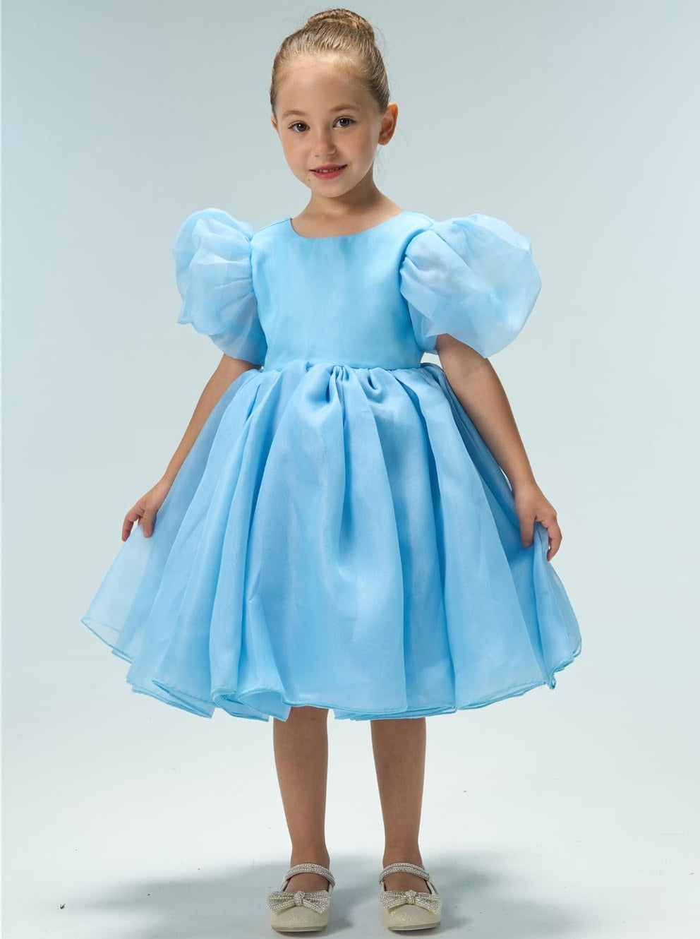 Organza Tulle Babydoll Girl Dress in Blue