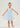 Floral Embroidered Tulle Strap Girl Dress in Blue Knee