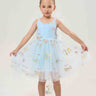 2Bunnies Floral Embroidered Tulle Flower Girl Dress Blue