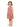Young girl wearing a pink lace dress on a white background