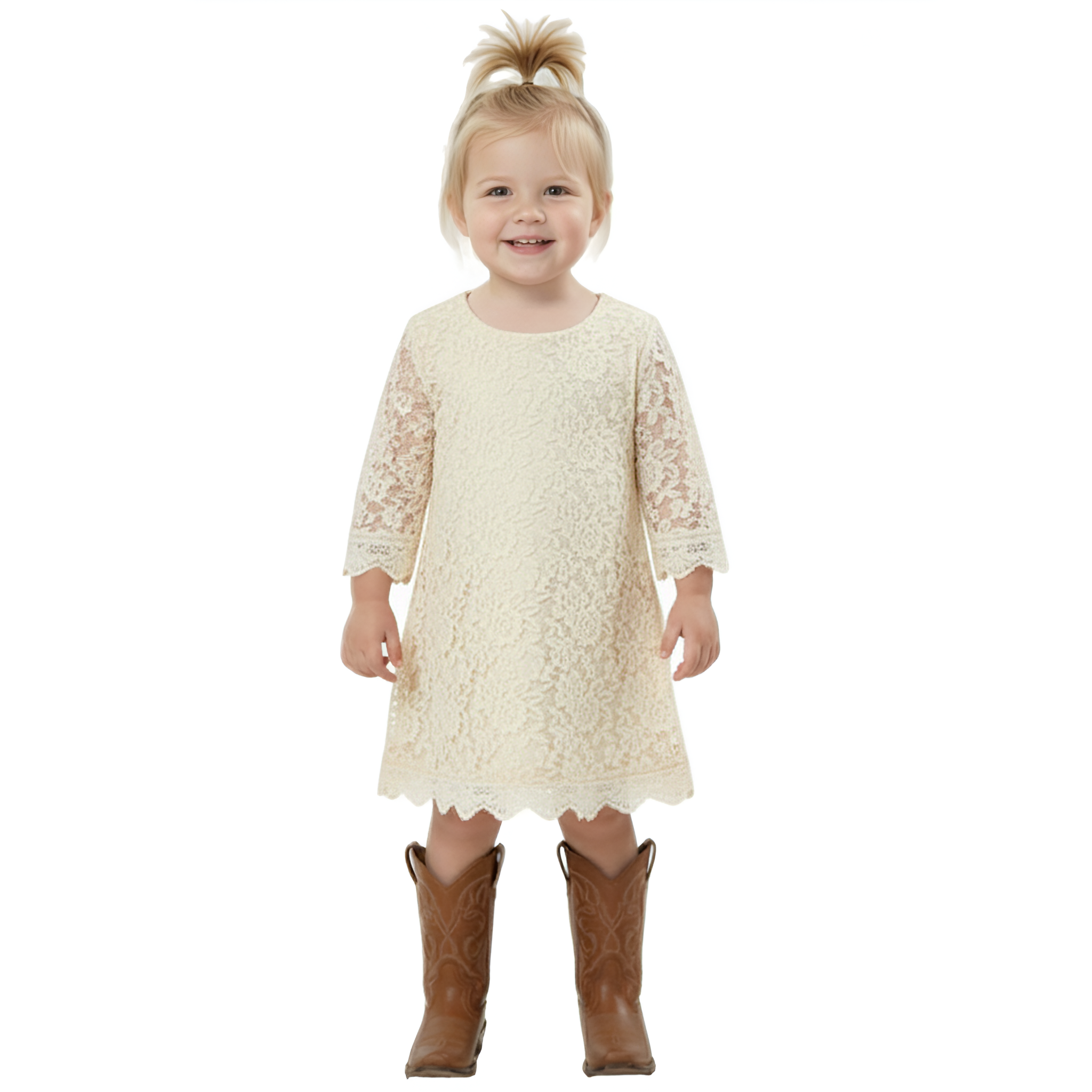 2Bunnies Baby Girls Boho Rustic Garden Lace Dress
