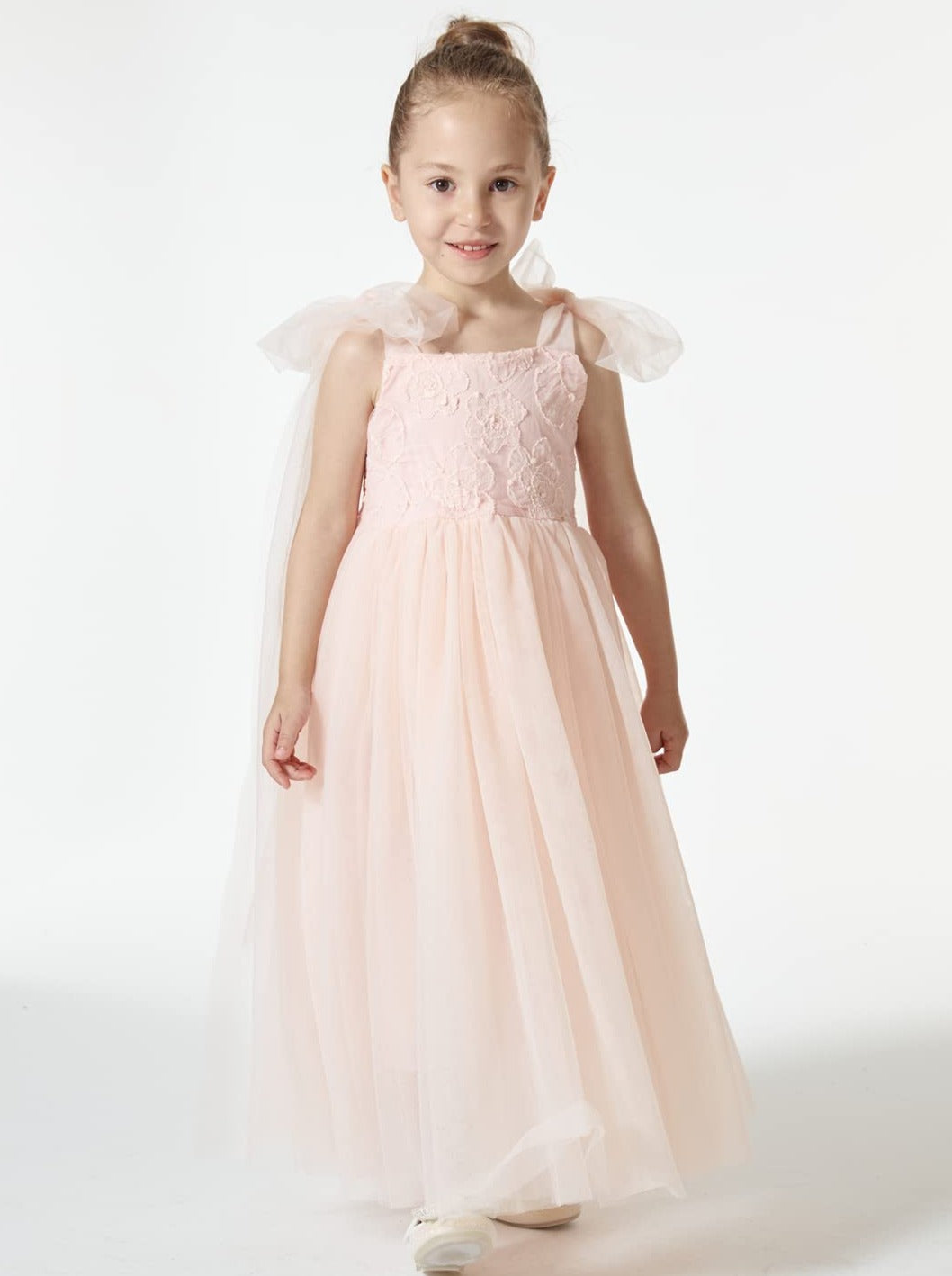 Lily Adjustable Strap Girl Dress in Pink