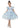 2Bunnies Girls Butterfly Embellishment Sequin Tulle Dress Blue