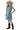 Violet Lace Boho Girl Dress in Dusty Blue