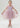 Floral Embroidered Tulle Strap Girl Dress in Dusty Pink Knee