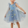 2Bunnies Floral Embroidered Tulle Flower Girl Dress Dusty Blue