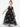 Floral Embroidered Tulle Girl Dress in Black