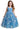 Girls' Floral Embroidered Tulle Strap Sleeveless Maxi Dress in Dusty Blue
