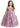 Girls' Floral Embroidered Tulle Strap Sleeveless Maxi Dress in Mauve