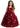 Girls' Floral Embroidered Tulle Strap Sleeveless Maxi Dress in Wine Red