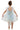 Girls' Floral Embroidered Tulle Strap Knee Dress in Blue