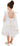 Girls' Floral Embroidered Tulle Strap Knee Dress in White
