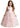 Girls' Floral Embroidered Tulle Strap Sleeveless Maxi Dress in Pink