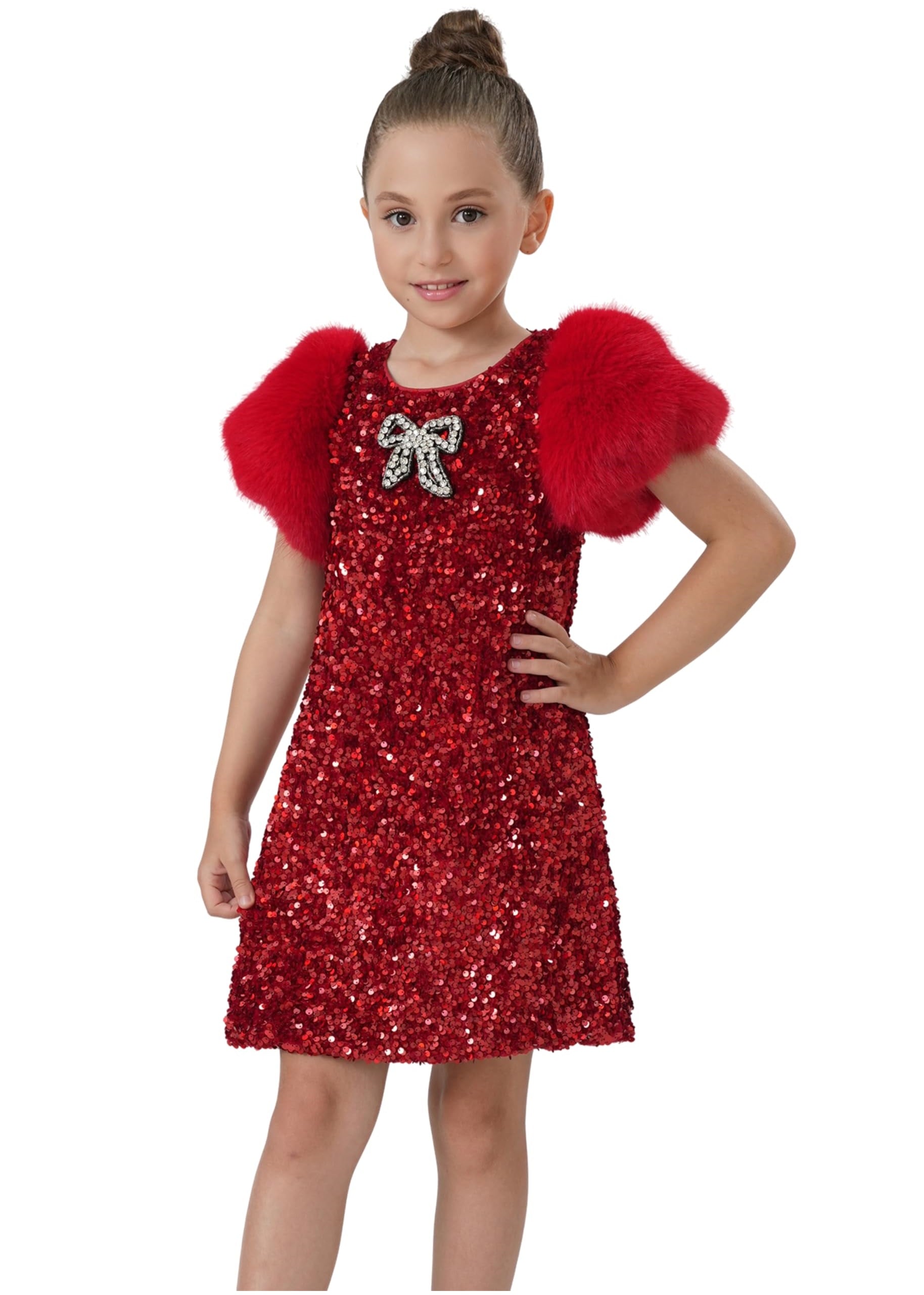 2Bunnies Girls' Christmas New Year Holiday Party Sequin Dress