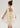 Floral Embroidered Tulle Strap Girl Dress in Ivory Knee