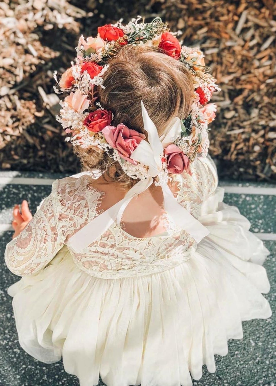 ivory flower girl dress 2t Satin flower girl dress, Ivory flower girl dress, Girl dress with train, First communion, Tulle flower girl dress, Toddler girl dress