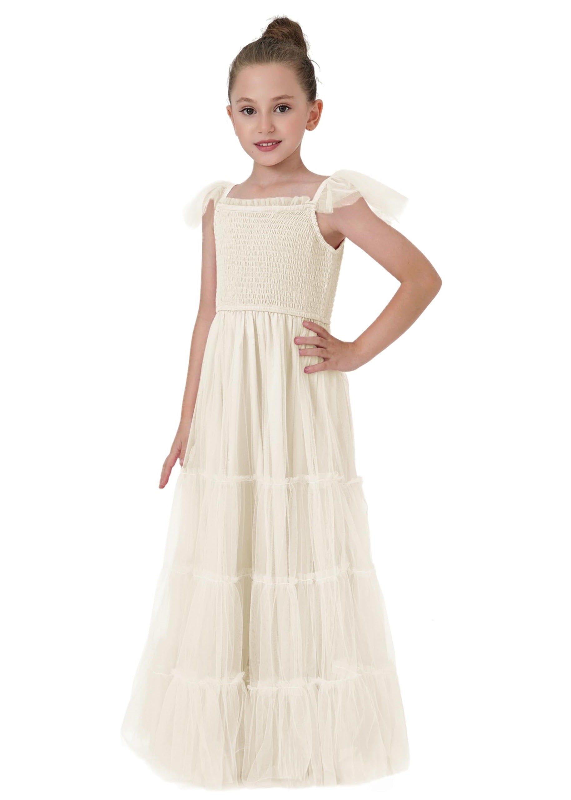 2Bunnies Girls' Vintage Boho Smocked Bodice Ruffle Dress