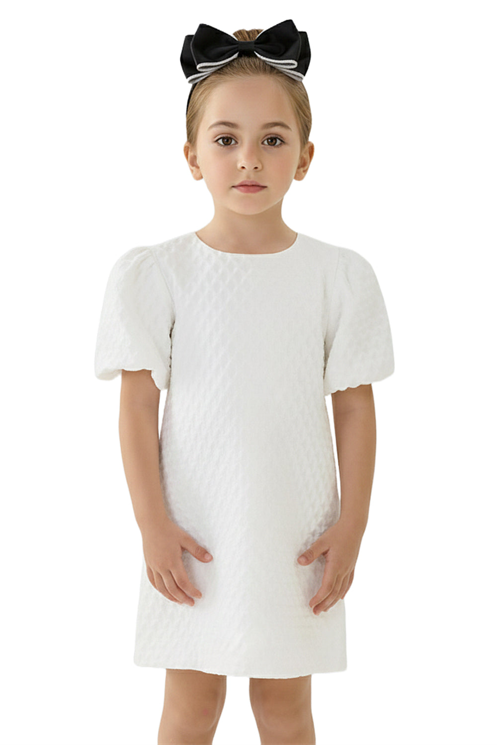 2Bunnies Baby Toddler Girls' Textured Puff Sleeve Dress
