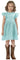 Sunflower Lace Pom Pom Trim Girl Dress in Mint