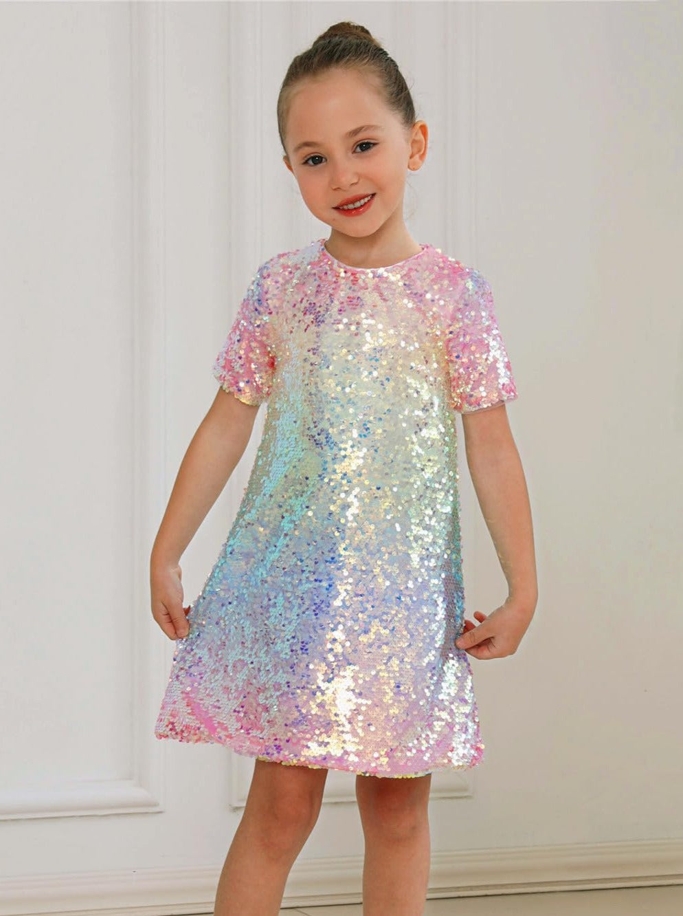 Ombre Sparkle Sequin Girl Dress