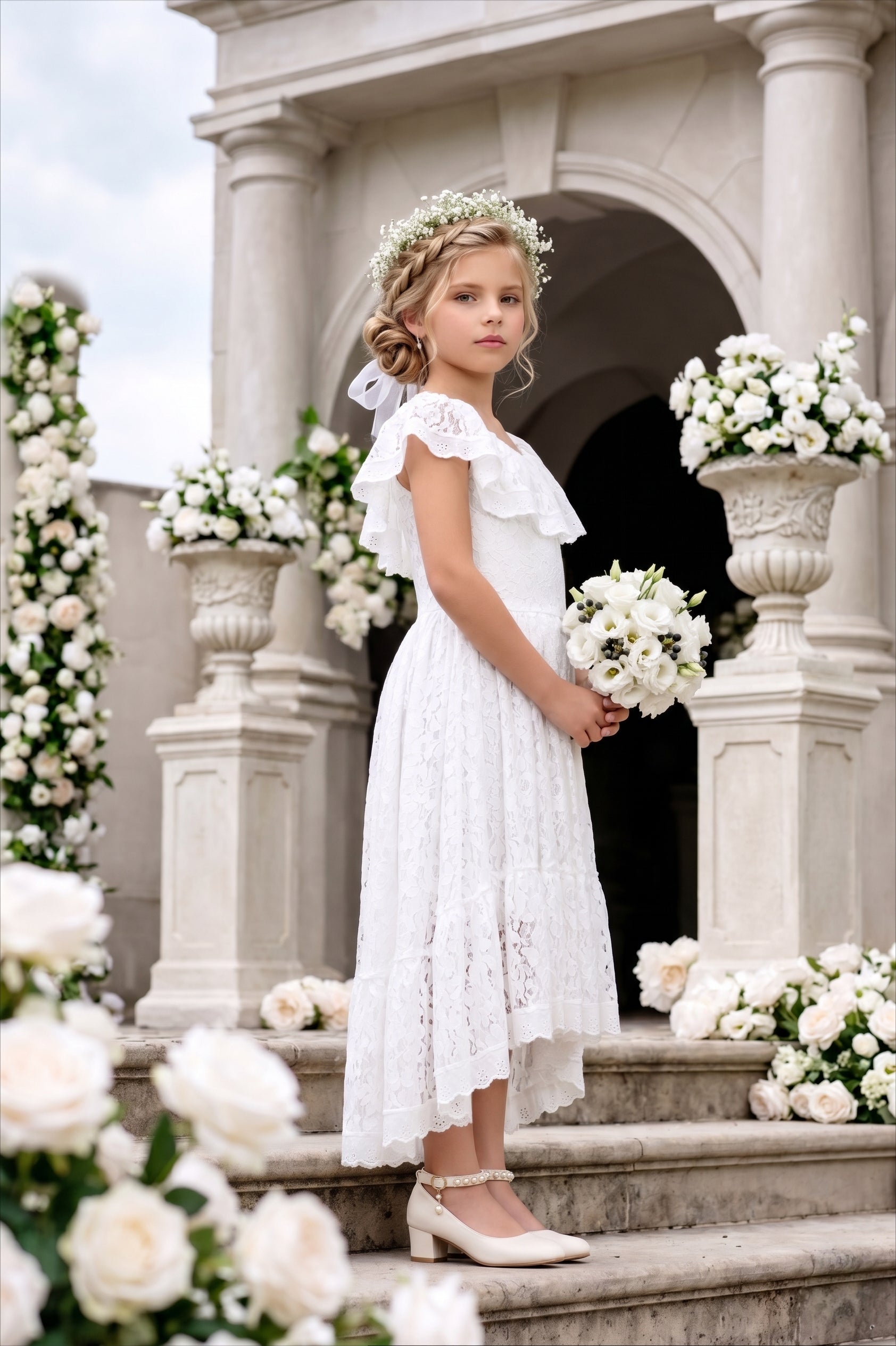 paisley lace flower girl dress product info and reviews Nicolette's Couture Girls' Romantic Paisley Lace Dress, Dusty Rose Pink, 12 Months