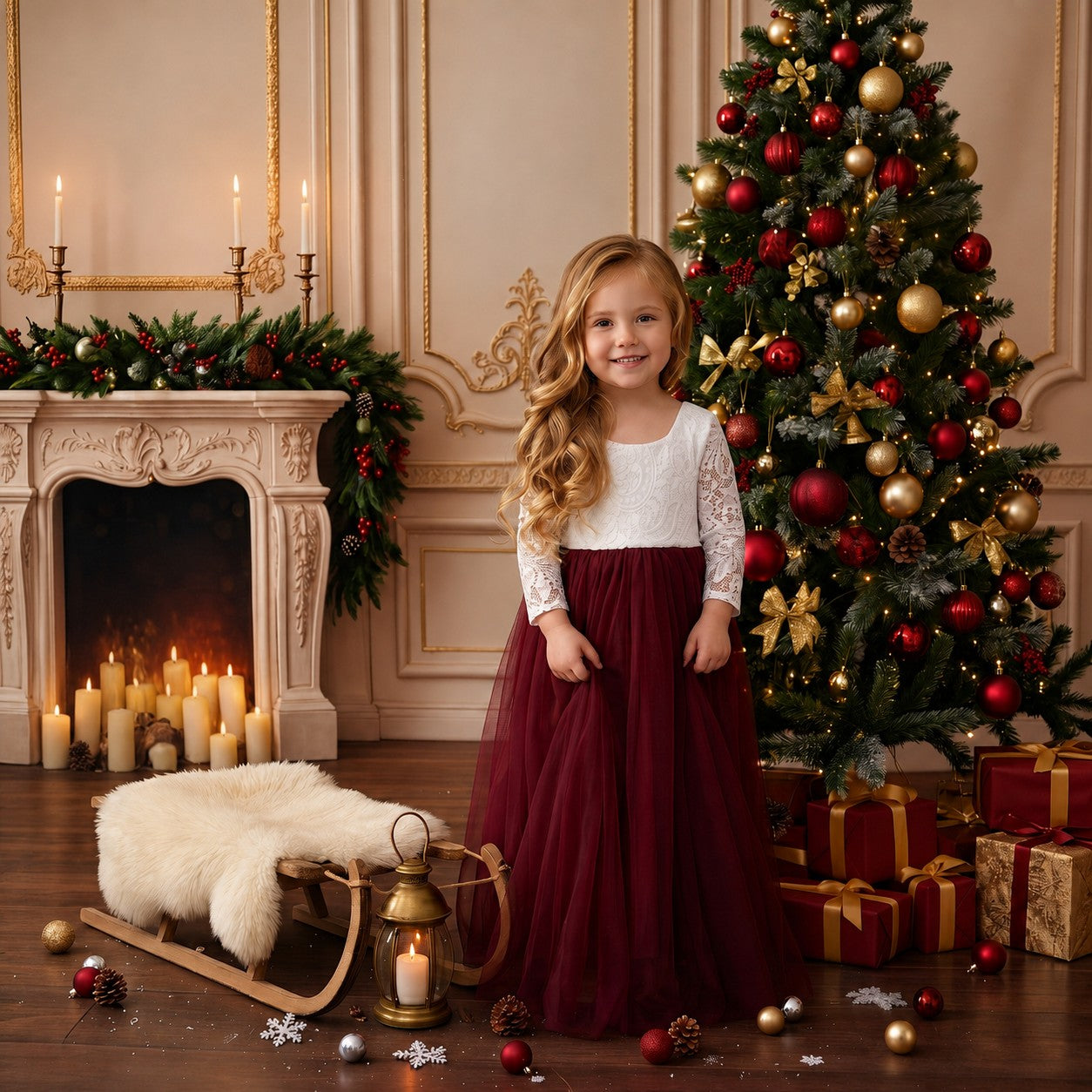 girls burgundy dress Peony Lace Flower Girl in Sleeve Maxi 3T / Orange Black Dressers Kira mini dress red Add The Finishing Touch Color:Hydrangea