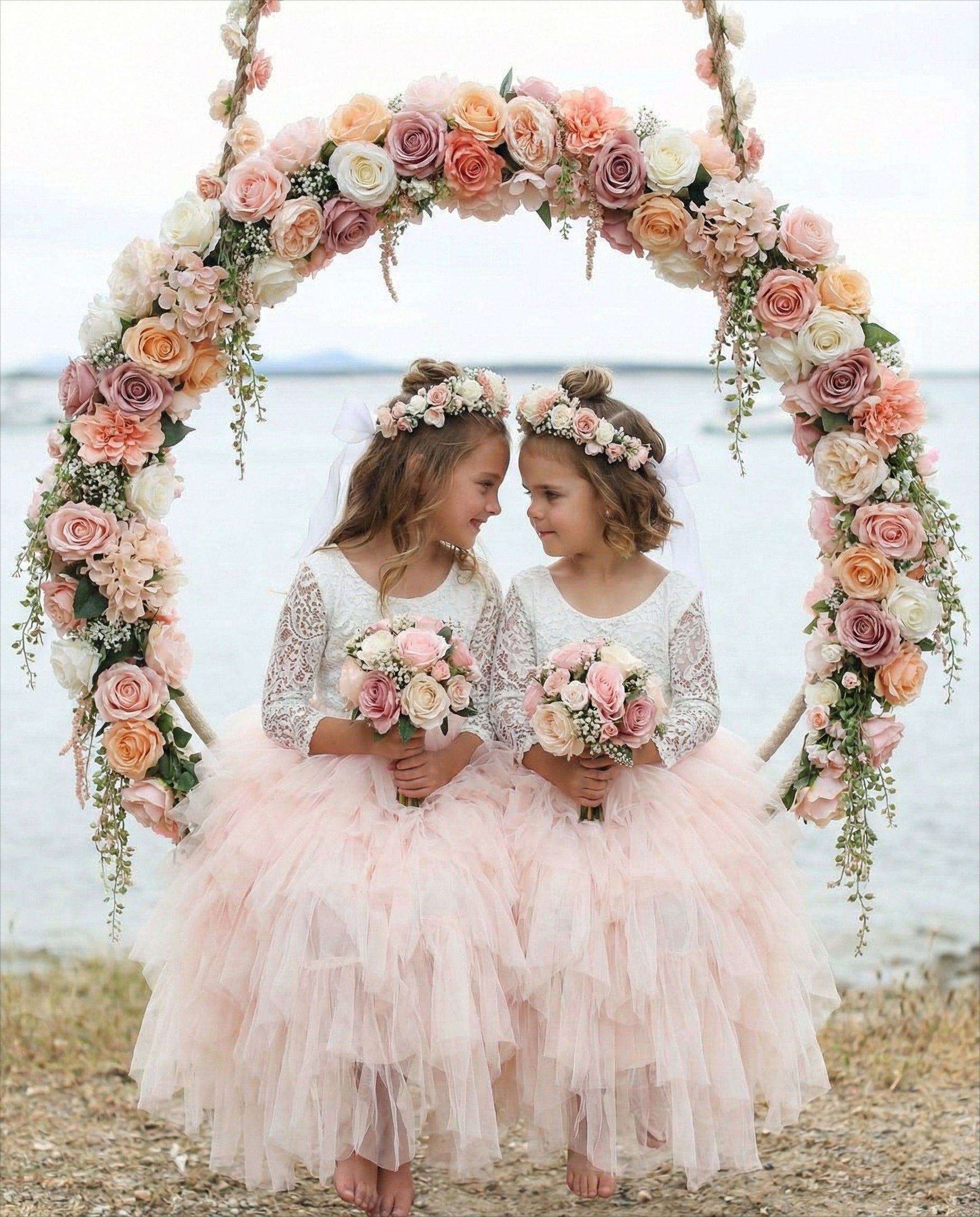2Bunnies Girls' 12M-10yr Peony Lace Tiered Sleeve Maxi Flower Girl Dress White 6 2Bunnies Girls' 12M-10yr Peony Lace Tiered Sleeve Maxi Flower Girl Dress White 6
