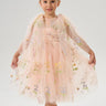 2Bunnies Floral Embroidered Tulle Flower Girl Dress Pink Flutter Sleeve