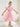 Sheer Back Mesh Backless Tulle Girl Dress in Pink