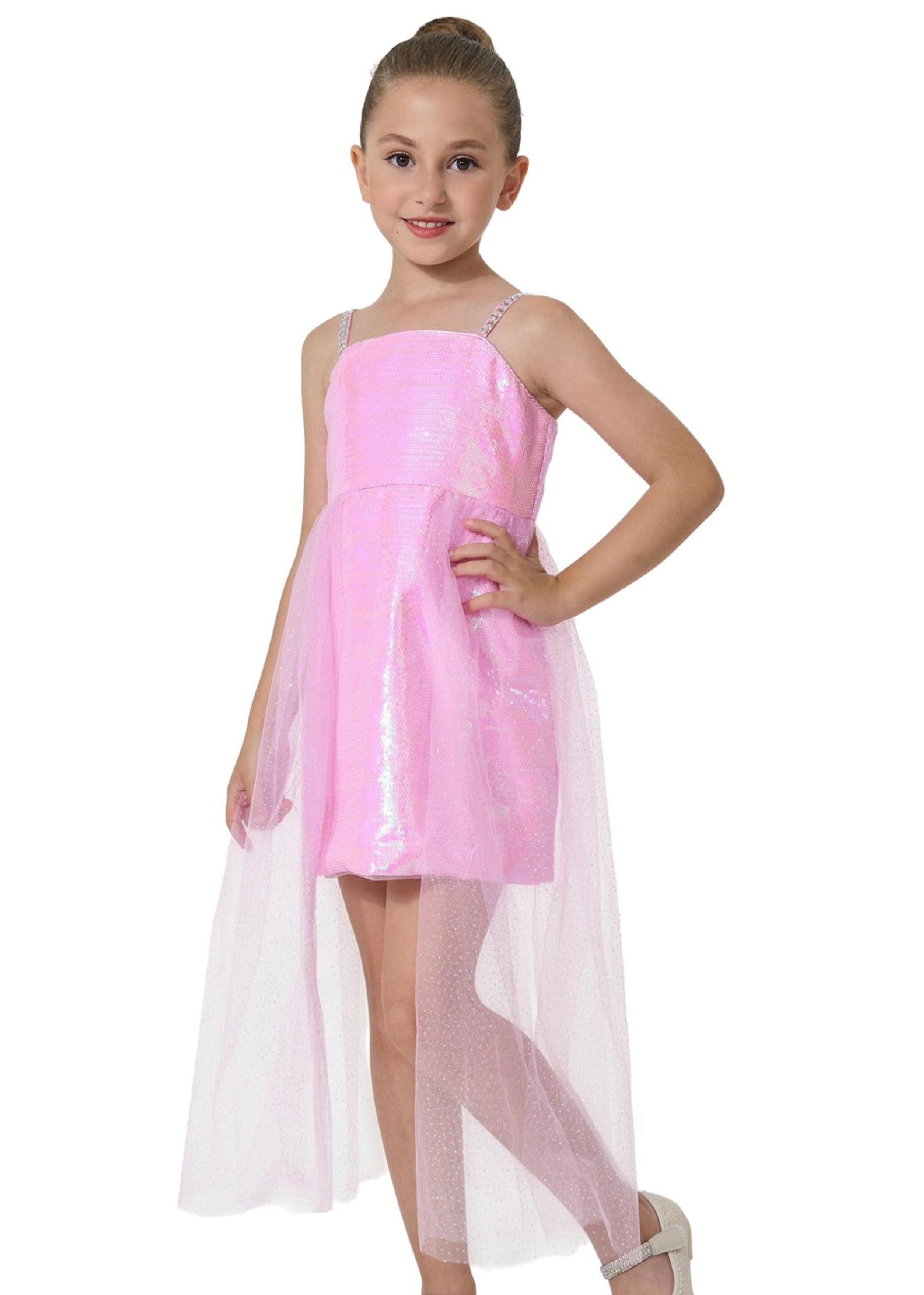 2Bunnies Girls' Shimmering Sequin Mini Dress Pink