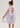 Floral Embroidered Tulle Strap Girl Dress in Purple Knee