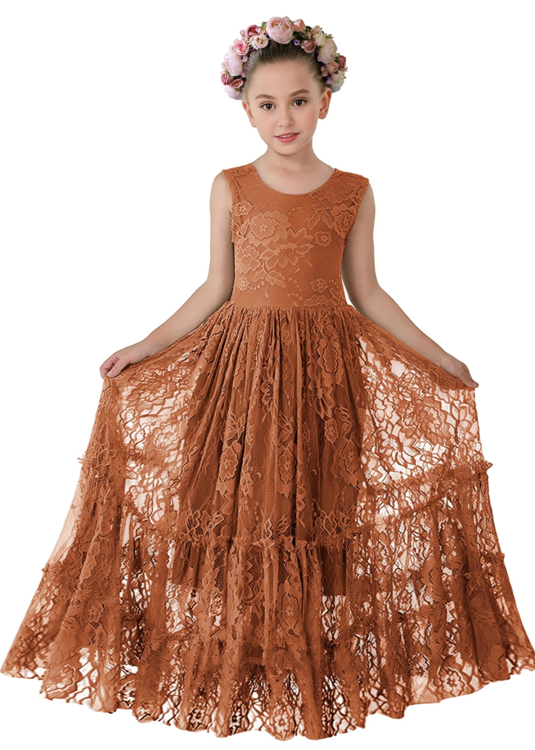 2Bunnies Rose All-Lace Zip Back Flower Girl Dress