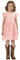 Sunflower Lace Pom Pom Trim Girl Dress in Rose Pink