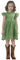Sunflower Lace Pom Pom Trim Girl Dress in Sage