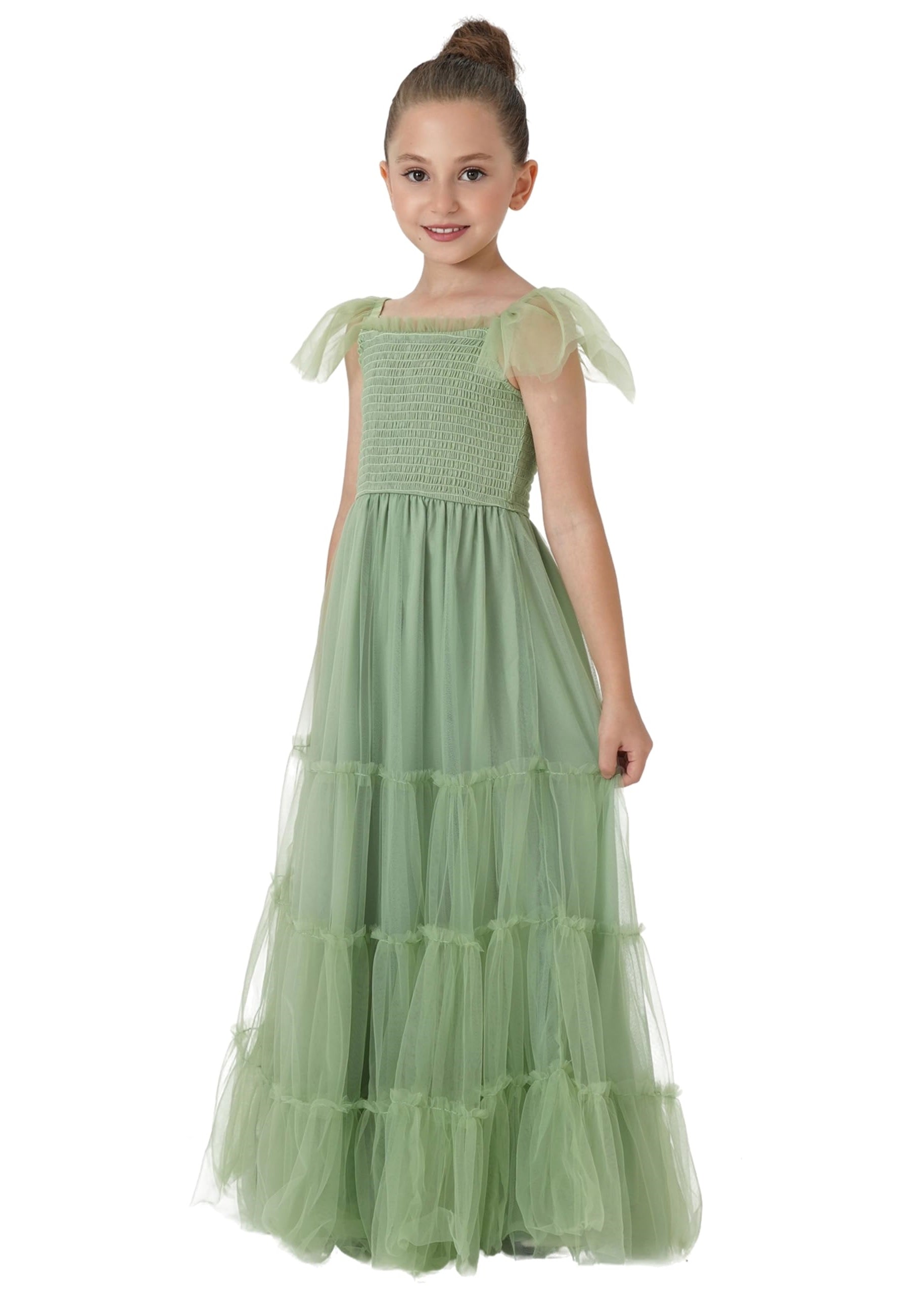 2Bunnies Girls' Vintage Boho Smocked Bodice Ruffle Dress